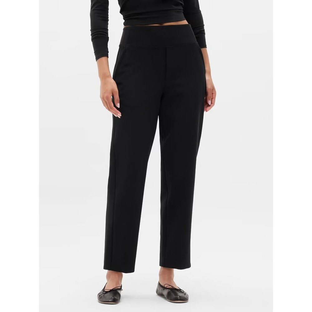 Athleta Endless High Rise Ankle Pants Women 6 Black Zip Pockets Pull On